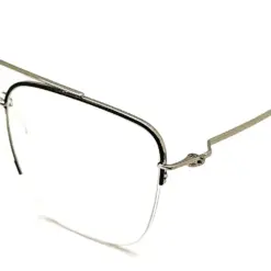 Silver-black Half-frame Turban Fit Eyeglasses
