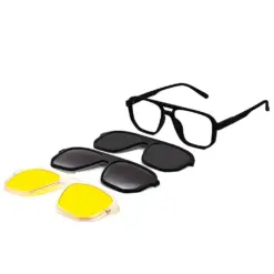 Black Compact Clip-on Eyeglasses