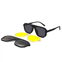 Black Compact Clip-on Eyeglasses