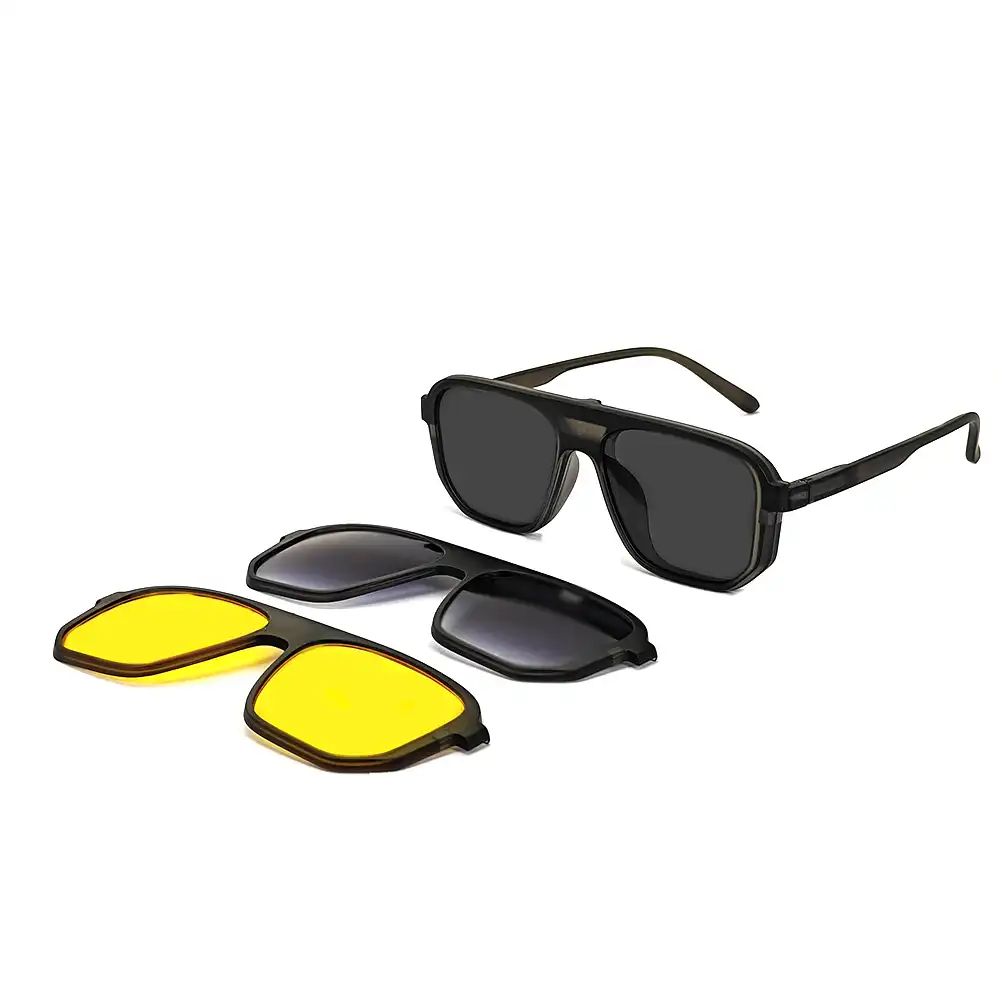 Compact Grey Clip-on Eyeglasses - 678907 3 Compact Grey Clip-on Eyeglasses