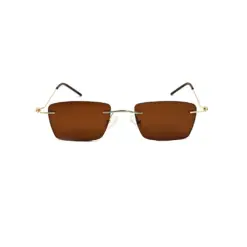 Brown Rimless Turban Fit Sunglasses