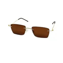 Brown Rimless Turban Fit Sunglasses