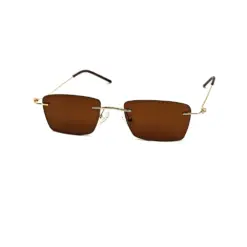 Brown Rimless Turban Fit Sunglasses - 4186s 17 Brown Rimless Turban Fit Sunglasses