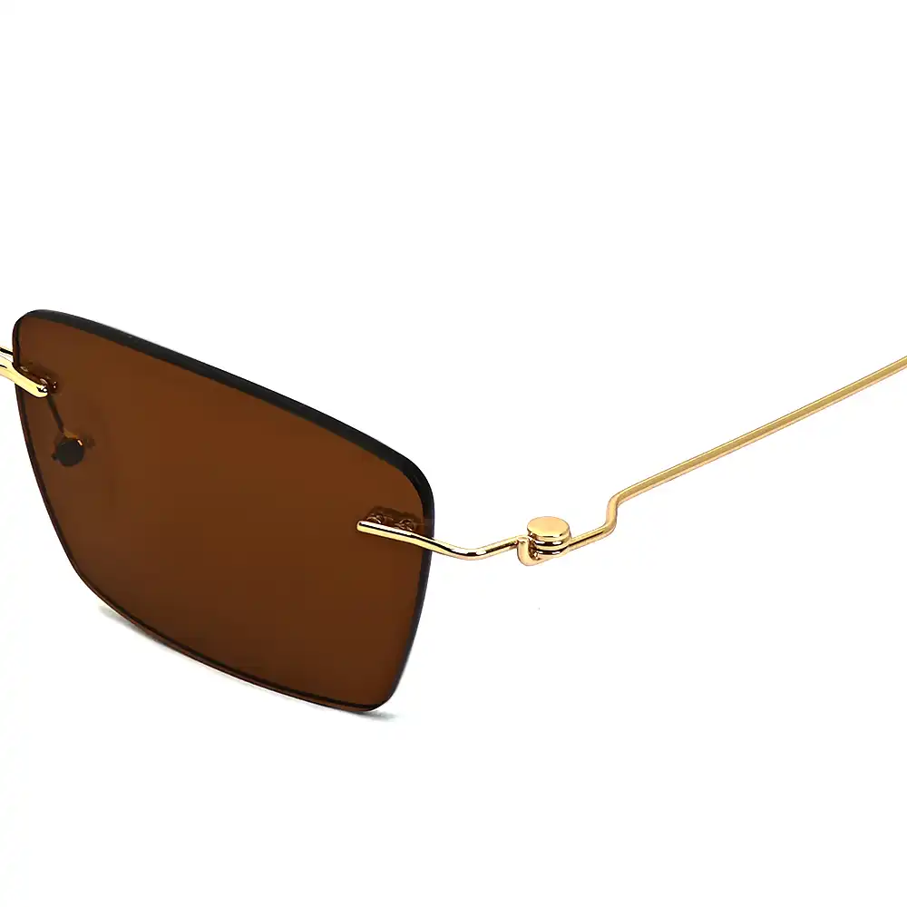 Brown Rimless Turban Fit Sunglasses - 4186s 6 Brown Rimless Turban Fit Sunglasses