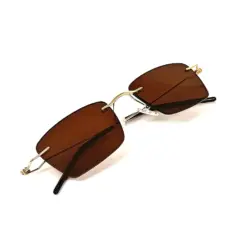 Brown Rimless Turban Fit Sunglasses