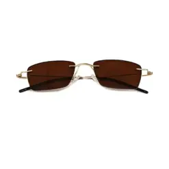 Brown Rimless Turban Fit Sunglasses - 4186s 16 Brown Rimless Turban Fit Sunglasses