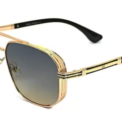Latest Golden-Grey Aviator Sunglasses -35044 12 Golden-Grey Aviator Sunglasses Online