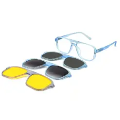Sky Blue Clip-on Eyeglasses