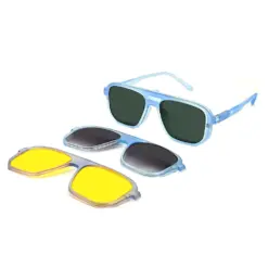 Sky Blue Clip-on Eyeglasses - 678907 11 Sky Blue Clip-on Eyeglasses