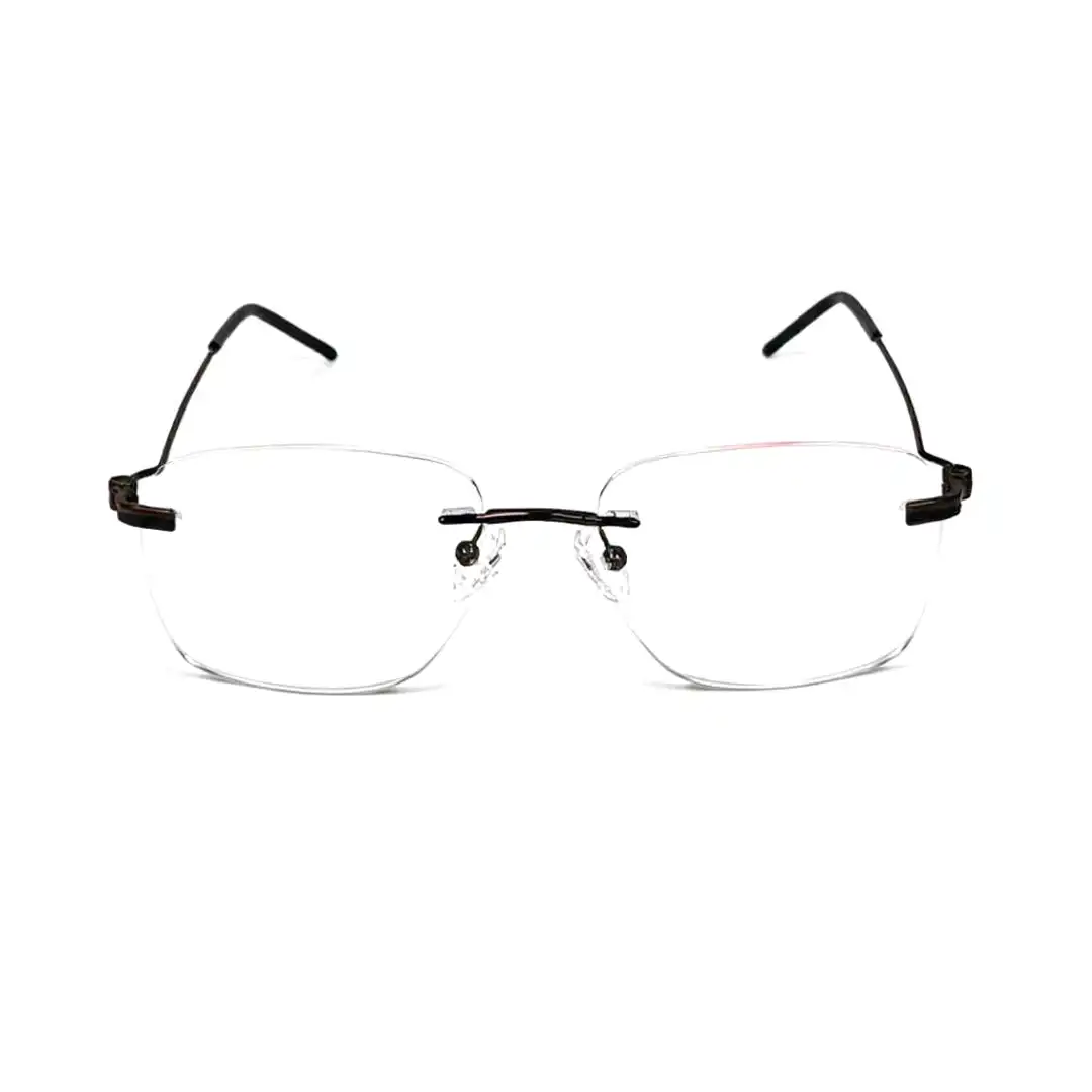 Brown Turban fit Rimless Eyeglasses - 4221 2 Brown Turban fit Rimless Eyeglasses