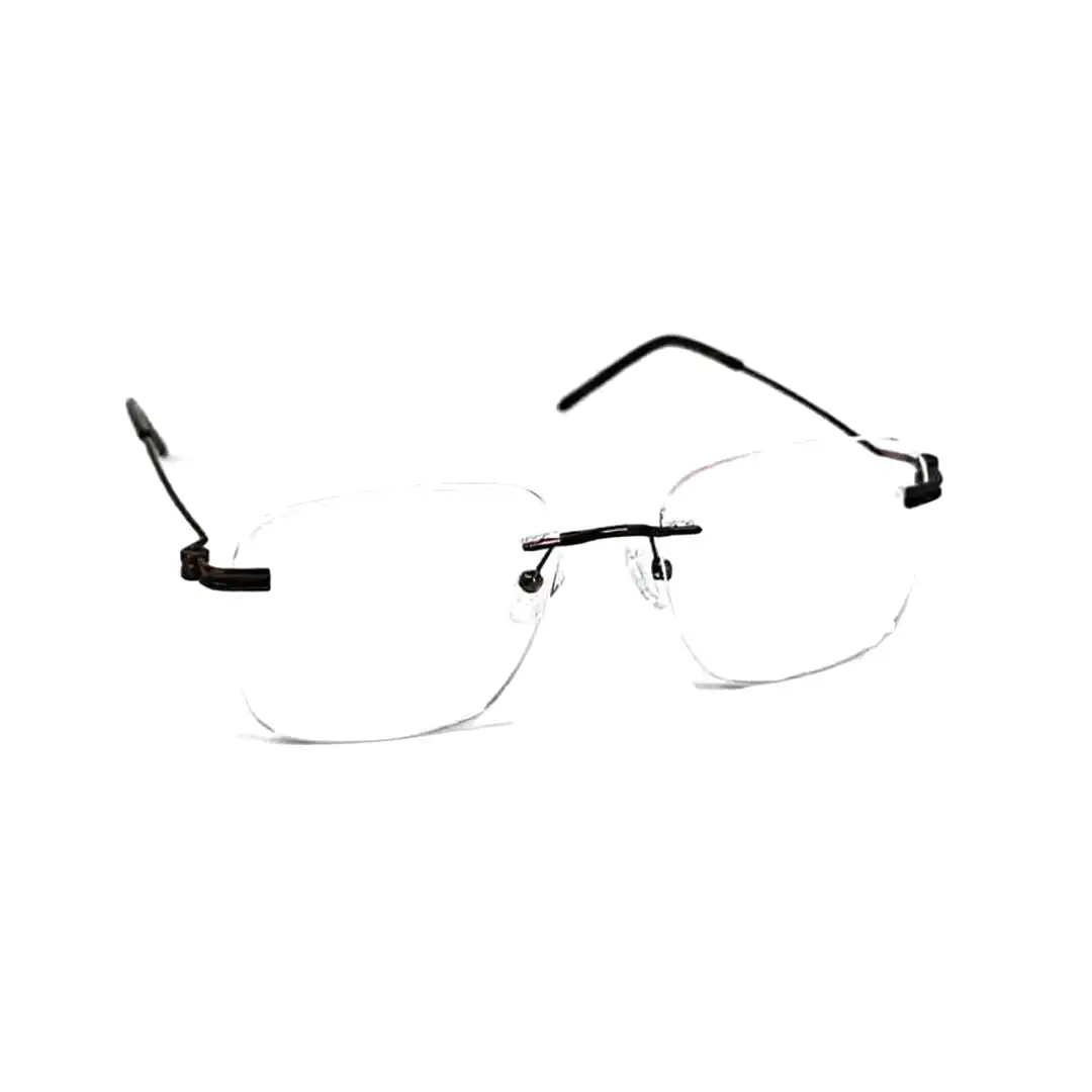 Brown Turban fit Rimless Eyeglasses - 4221 5 Brown Turban fit Rimless Eyeglasses
