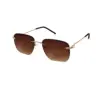 Brown Turban Fit Rimless Sunglasses