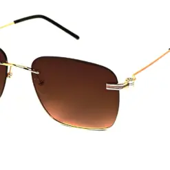 Brown Turban Fit Rimless Sunglasses - 4221S 12 Brown Turban Fit Rimless Sunglasses