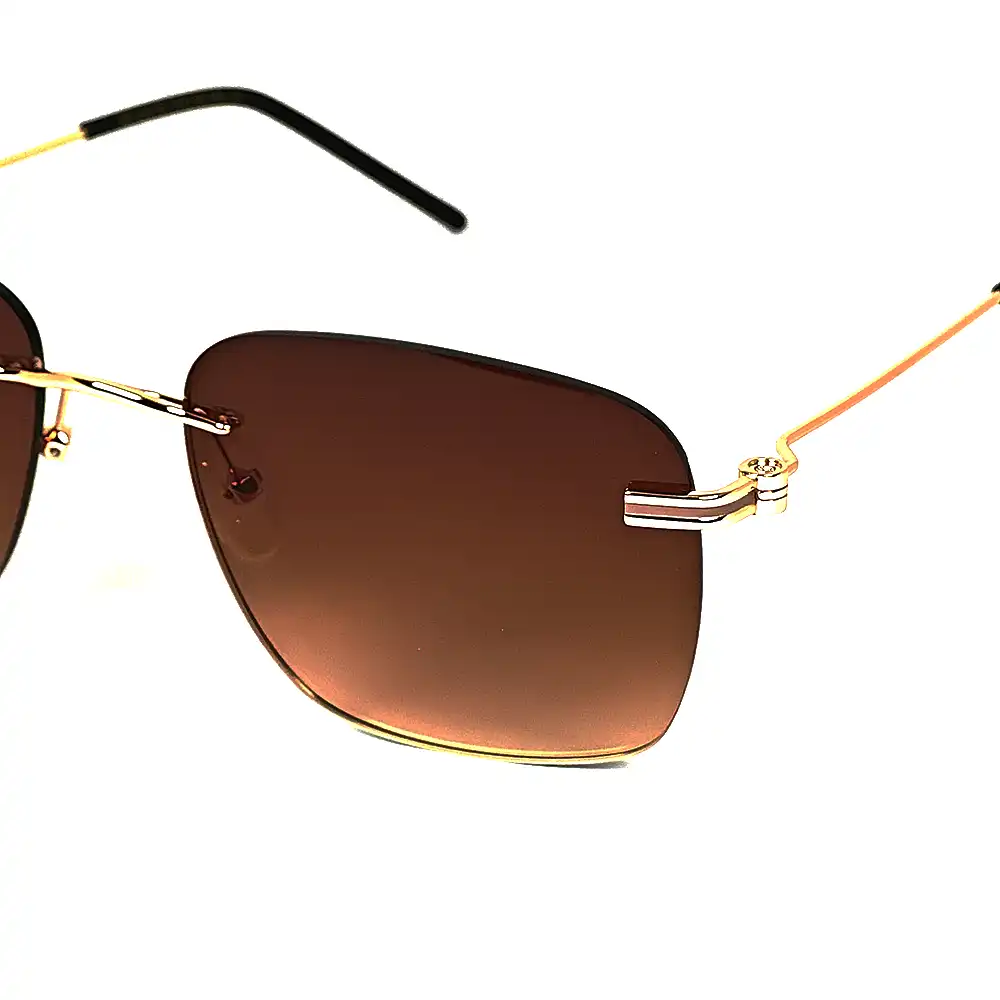 Brown Turban Fit Rimless Sunglasses - 4221S 6 Brown Turban Fit Rimless Sunglasses