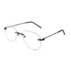 brown aviator rimless eyeglasses