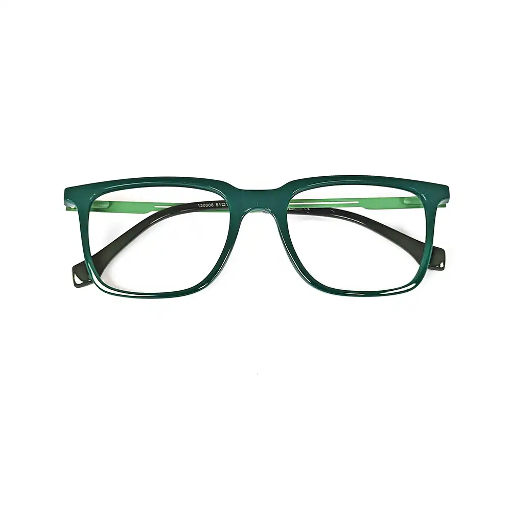 Square Modern Green Eyeglasses - 130006 7 Square Modern Green Eyeglasses