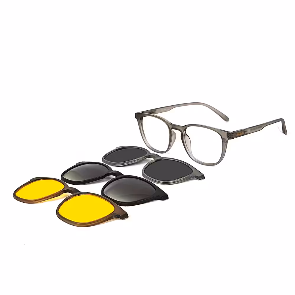 Light Grey Clip-on Eyeglasses – 2519888 1 Buy Light Grey Clip-on Eyeglasses Online at Chashmah.com