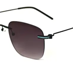 Grey Black Dual Tone Rimless Turban Fit Sunglasses