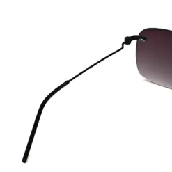 Grey Black Dual Tone Rimless Turban Fit Sunglasses