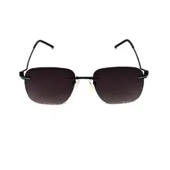 Grey Black Dual Tone Rimless Turban Fit Sunglasses