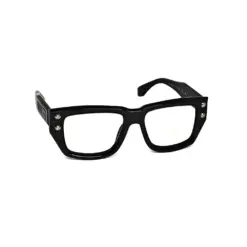 Jet Black Bold Eyeglasses at chashmah.com
