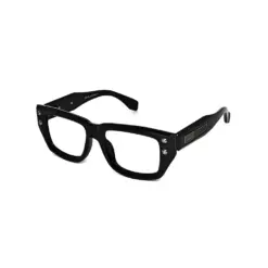 Jet Black Bold Eyeglasses at chashmah.com