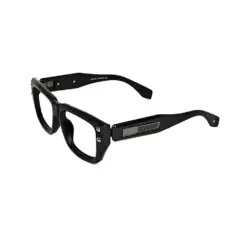 Jet Black Bold Eyeglasses at chashmah.com