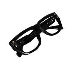 Jet Black Bold Eyeglasses at chashmah.com