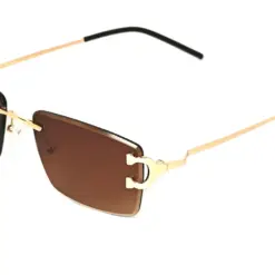 Brown Rimless Turban Fit Sunglasses