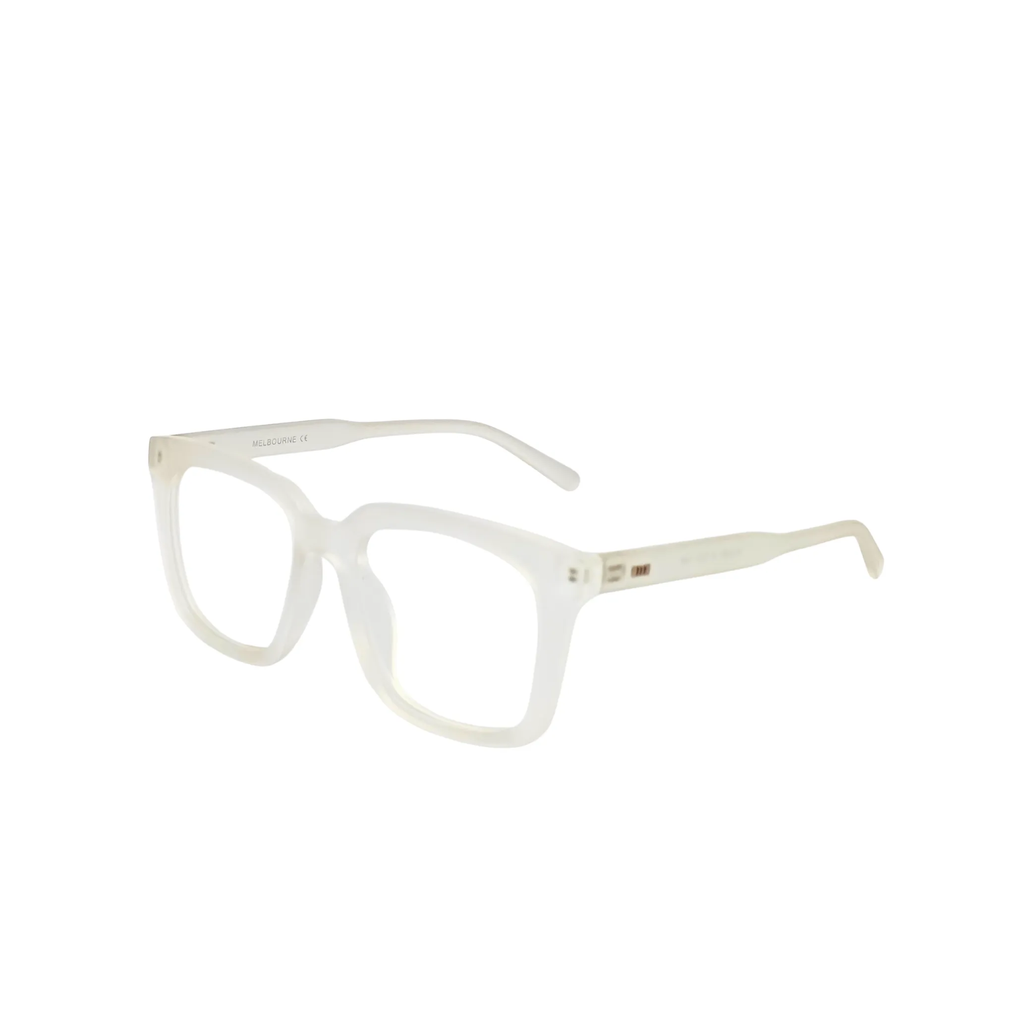 Matte White Oversized Eyeglasses - M2087 3 Matte White Oversized Eyeglasses Online at chashmah.com