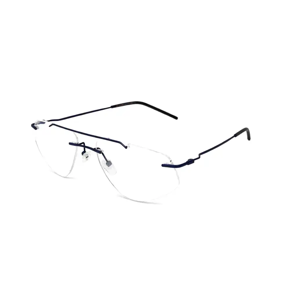 Premium Blue Rimless Eyeglasses - LDX046 7 Buy Blue Turban fit Rimless Eyeglasses Online