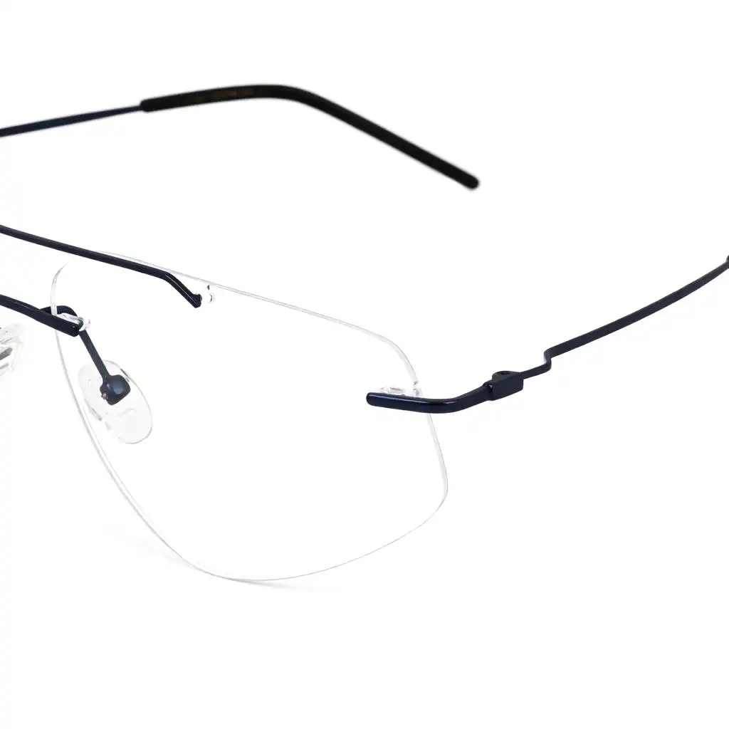 Premium Blue Rimless Eyeglasses - LDX046 8 Buy Blue Turban fit Rimless Eyeglasses Online