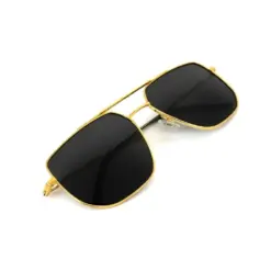 Oversized Polarized Golden Black Turban fit sunglasses
