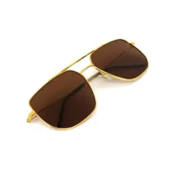 Oversized Polarized Golden Brown Turban fit sunglasses