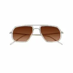 Transparent White Brown Turban Fit Sunglasses - 51004