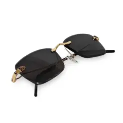 Black Compact Turban Fit Sunglasses at chashma.com
