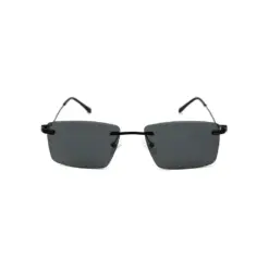 Black Grey Turban Fit Rimless Sunglasses