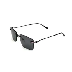 Black Grey Turban Fit Rimless Sunglasses