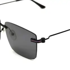 Black Grey Turban Fit Rimless Sunglasses