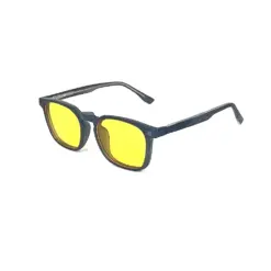 Buy Carbon Blue Medium Clip-on Eyeglasses Online at Chashmah.com