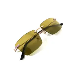Buy Olive Brown Turban Fit Rimless Sunglasses Online