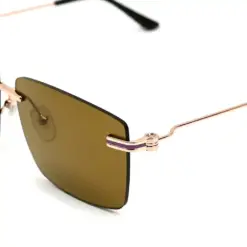 Buy Olive Brown Turban Fit Rimless Sunglasses Online