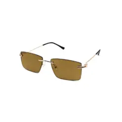 Buy Olive Brown Turban Fit Rimless Sunglasses Online