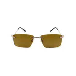 Buy Olive Brown Turban Fit Rimless Sunglasses Online