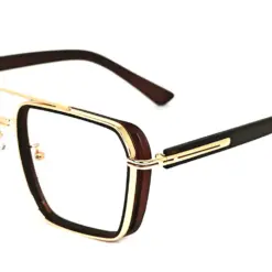 Modern Brown Gold Eyeglasses