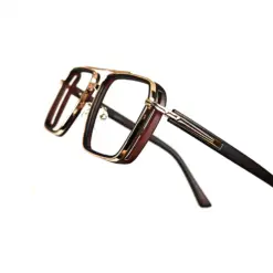 Modern Brown Gold Eyeglasses