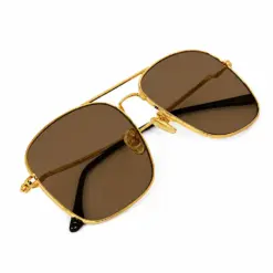 Buy Pure Gold Polarized Brown Turban Fit Sunglasses Online