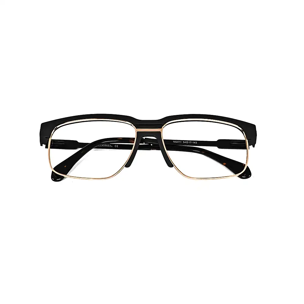 Black Fix Nose Eyeglasses - 182014 6 Black Fix Nose Eyeglasses at chashmah