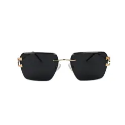 Black Rimless Turban Fit Sunglasses