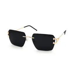 Black Rimless Turban Fit Sunglasses